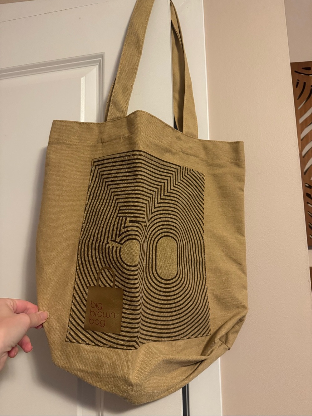 Bloomingdale’s Big Brown Bag Tote with Front Pocket 16” x 16” NEW